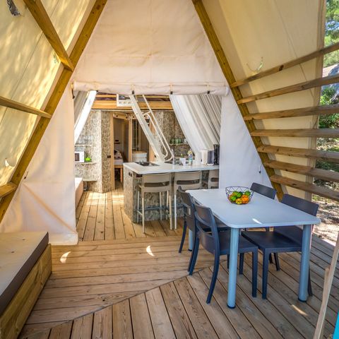 Zelt 4 Personen - Lodge-Zelt mit zwei Schlafzimmern (2+2)