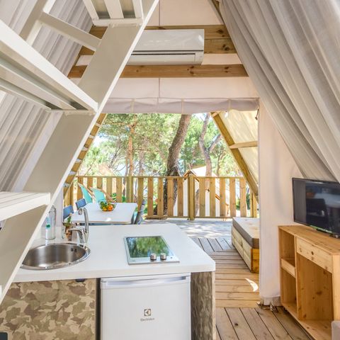 Zelt 4 Personen - Lodge-Zelt mit zwei Schlafzimmern (2+2)