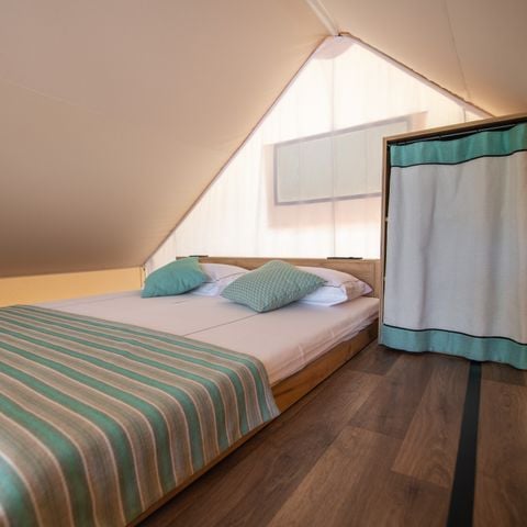 TENDA DA CAMPEGGIO 4 persone - Tenda safari premium a soppalco con due camere da letto (2+2)