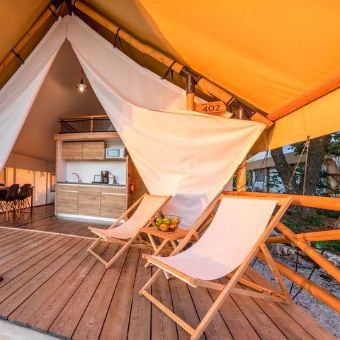 TIENDA DE CAMPAÑA 6 personas - Tienda de safari premium de tres habitaciones (4+2)