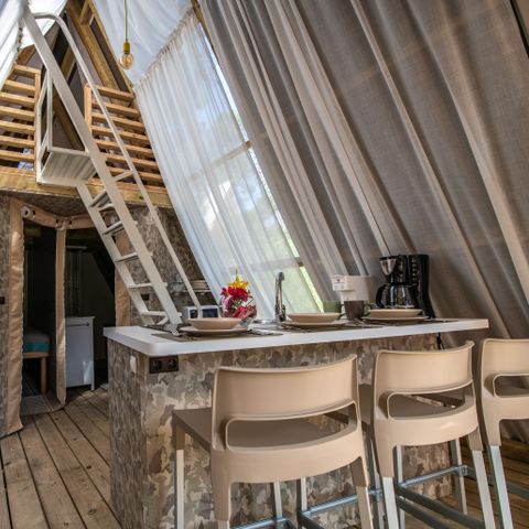 Zelt 4 Personen - Premium Lodge-Zelt mit zwei Schlafzimmern (2+2)