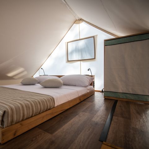 Tenda 4 persone - Tenda safari a soppalco glamping con due camere da letto - vista mare