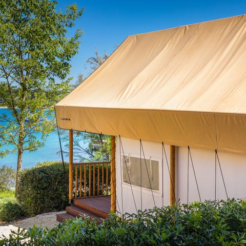 Tenda 4 persone - Tenda safari a soppalco glamping con due camere da letto - vista mare