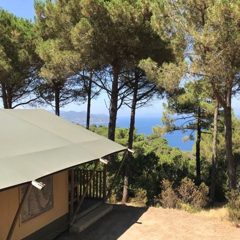 TENDA IN TELA E LEGNO 4 persone - inclusi i servizi igienici (ADVENTURE)