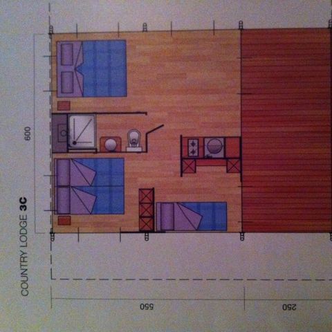 TENTE TOILE ET BOIS 6 personnes - Installations sanitaires incluses