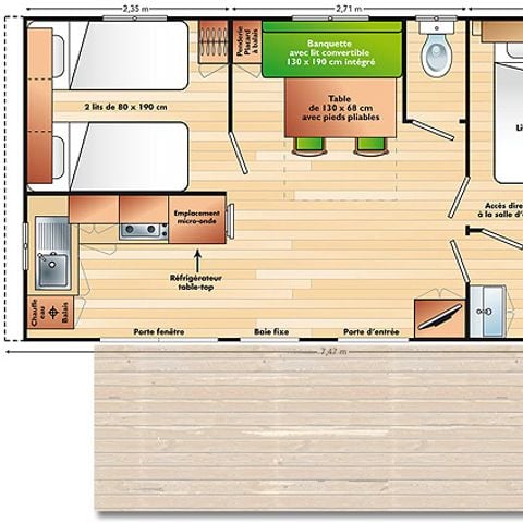 MOBILHOME 5 personnes - Mobil home "Super Mercure Riviera" - 29m² - 2 chambres -
