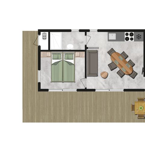 LODGE 5 personnes - Ecolodge l 2 Chambres | Animaux bienvenus