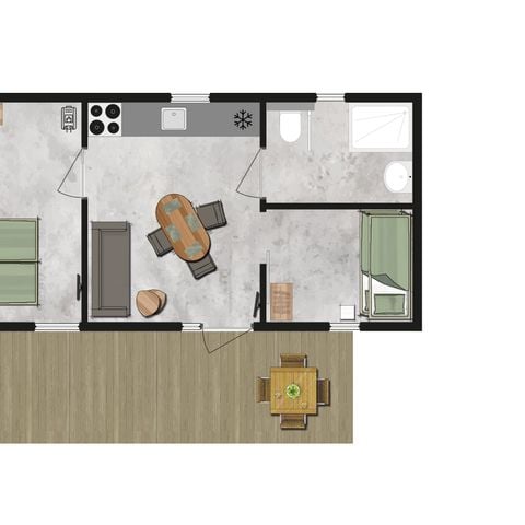 Lodge 4 personnes - Ecolodge PMR l 4 personnes