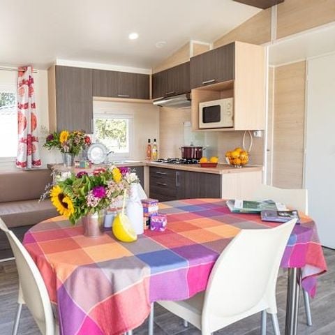 MOBILHOME 6 personas - Cottage Grand confort Florès 35m² - 3 habitaciones / Terraza cubierta de madera