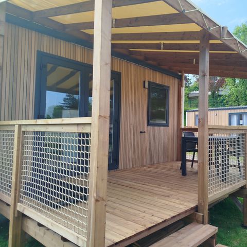 Stacaravan 2 personen - Comfort stacaravan - 1 slaapkamer - half overdekt terras