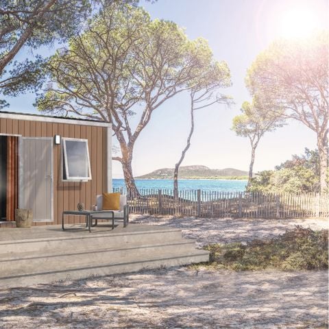 Mobilheim 2 Personen - Mobilheim Premium - 1 Schlafzimmer - halboffene Terrasse mit Meerblick