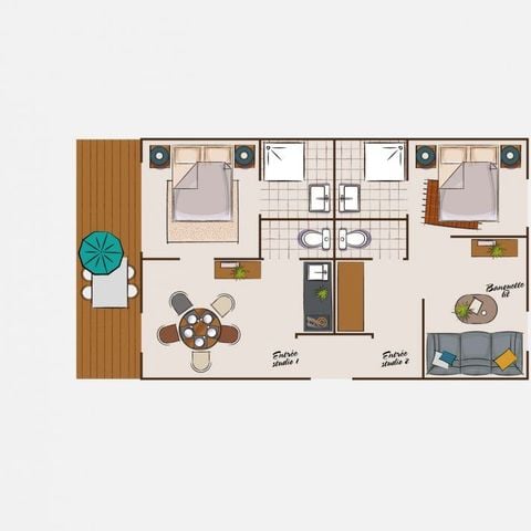 STUDIO 5 personnes - Studio double
