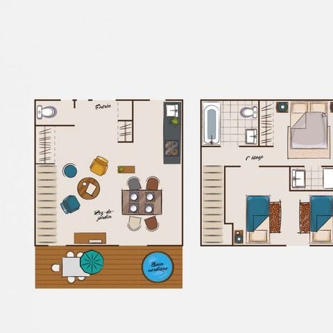 CHALET 6 personas - Acogedor chalé con baño nórdico