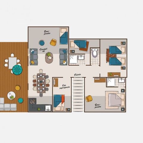 Apartement 10 Personen - Wohnung Maxi tribu