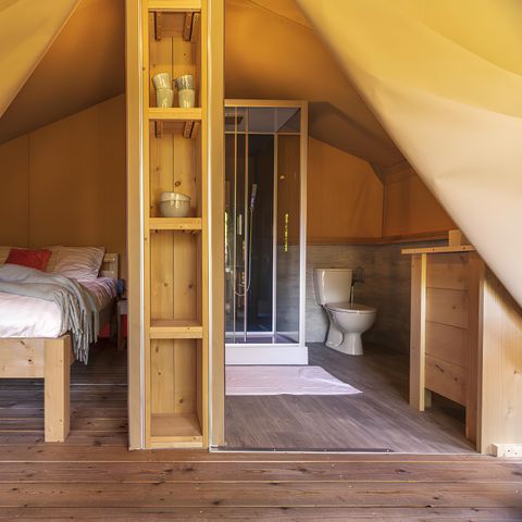Tente en toile et en bois 3 personnes - GLAMPING T1