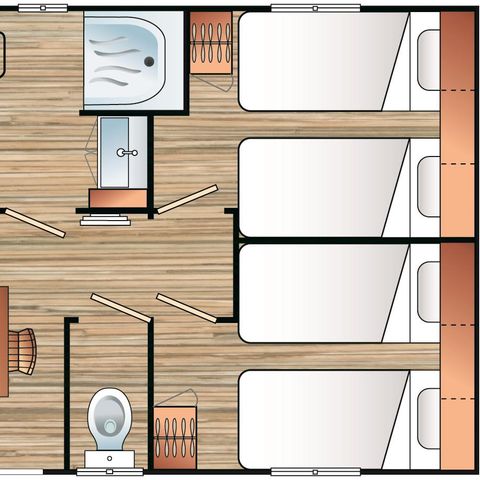 Mobile home 6 persons - Grand Confort Riviera mobile home, 35m², 3 bedrooms – Check-in on Saturdays in July and August