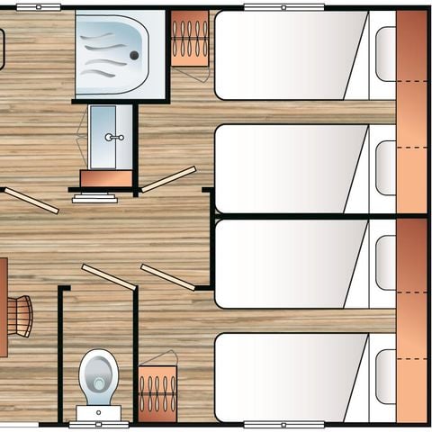 MOBILHOME 6 personnes - Mobil-home Grand Confort Riviera 35m² 3 chambres - Arrivée le Samedi en Juillet et Août