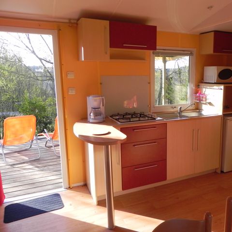 Mobilheim 5 Personen - Mobilheim „Grand Confort Lilas“, 28 m², 2 Schlafzimmer – Anreise sonntags im Juli und August