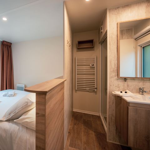 Mobilheim 4 Personen - Sunêlia Luxe Lodge 2 Zimmer 2 Bäder - Bettwäsche vorhanden