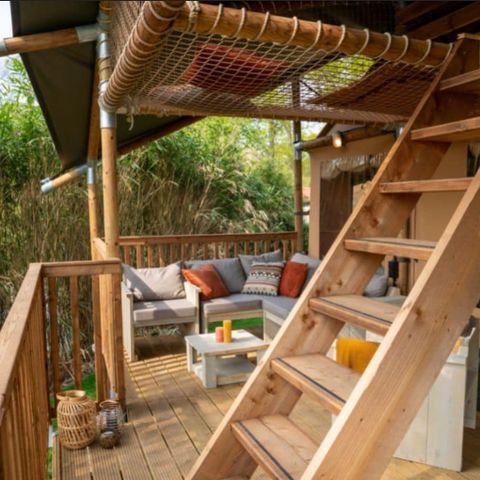 Canvas and wooden tent 9 persons - Safari tent sleeps 9 - 4 bedrooms