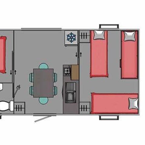 Casa mobile 5 persone - SENCILO D 25m² / 2 camere da letto - terrazza coperta