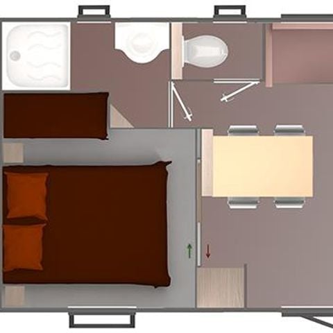 CASA MOBILE 6 persone - COTTAGE D 27m² / 2 camere da letto - terrazza coperta