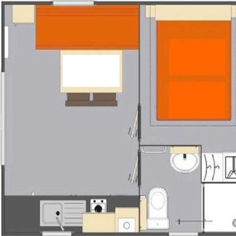 MOBILHOME 4 personnes - LODGE D 20m² / 1 chambre - terrasse