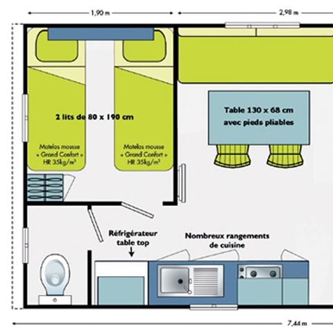 Casa mobile 6 persone - PRIMEO Front de Mer 27m² / 2 camere - terrazza