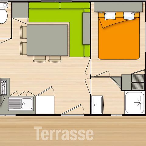 MOBILHOME 8 personas - Grand Confort 4 Habitaciones 6/8 personas Aire acondicionado + TV