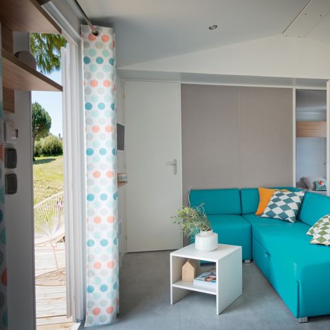 Mobilhome 6 personnes - Dimanche - COTTAGE CONFORT 3 chambres - 35m²-Terrasse couverte 6 pers