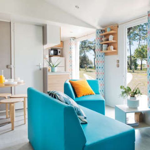 Mobilhome 6 personnes - Dimanche - COTTAGE CONFORT 3 chambres - 35m²-Terrasse couverte 6 pers
