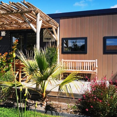 Stacaravan 6 personen - SAM - SUNELIA PRESTIGE TAOS SPA 3bed / 6p - 40m² - Exotisch terras