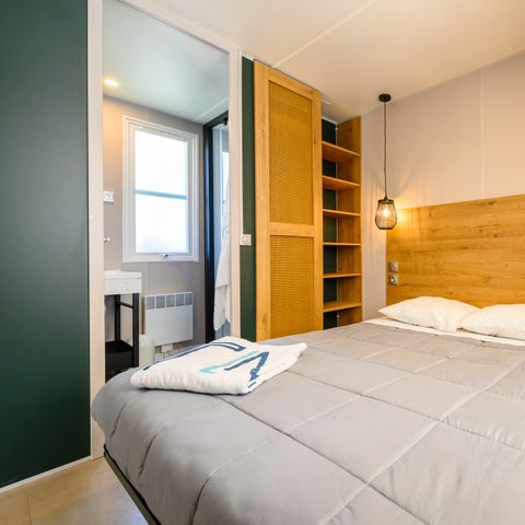 Mobilhome 6 personnes - Dimanche - SUNELIA PRESTIGE + CLIM 3 chambres - 36m² - Terrasse couverte
