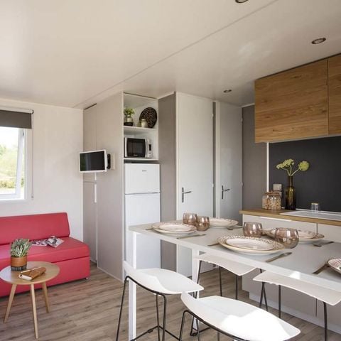 Mobilhome 6 personnes - COTTAGE CONFORT 3 chambres - 35m² - Terrasse parasol 6 pers