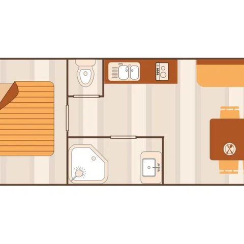 HÉBERGEMENT INSOLITE 2 personnes - Insolite Premium Roulotte Arizona 1 chambre 2 personnes 17m² 2 pers