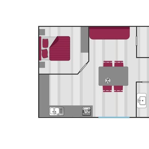 MOBILHOME 4 personnes - Confort Missouri 2 chambres 4 personnes 26m² 2/4 pers