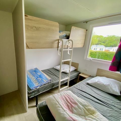 Mobilheim 5 Personen - Komfort 2 Zimmer - Halbüberdachte Terrasse