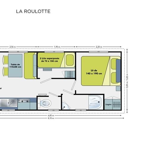 ALOJAMIENTO INUSUAL 4 personas - LA ROULOTTE - 2 habitaciones