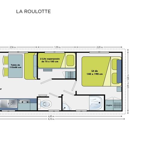 ALOJAMIENTO INUSUAL 4 personas - LA ROULOTTE - 2 habitaciones