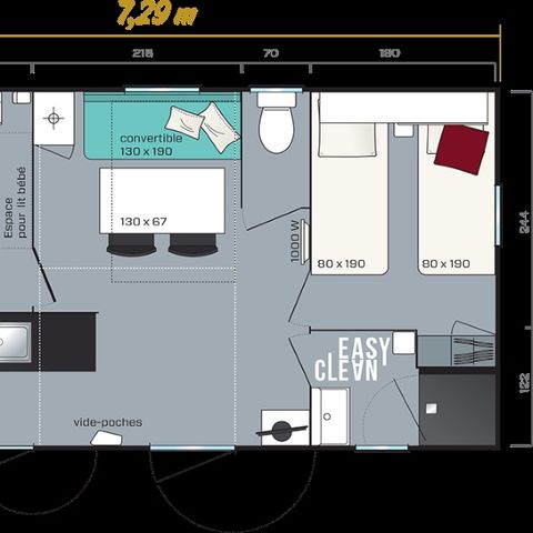 MOBILHOME 4 personnes - 2 chambres - 26m2 - Super Mercure Riviera