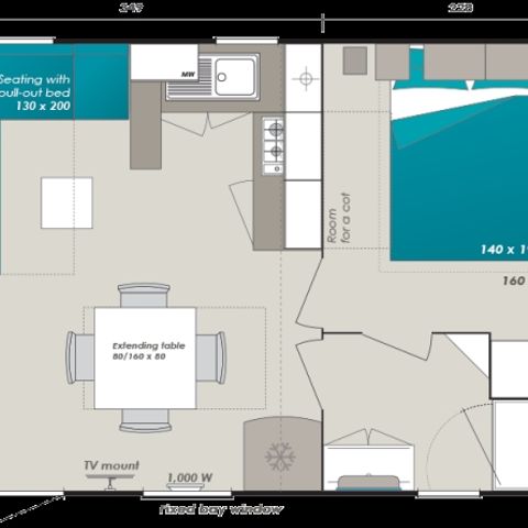 MOBILHOME 4 personas - Caribe Super Titania Gama estándar