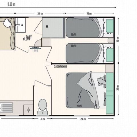 CASA MOBILE 4 persone - 2 camere da letto - 25m2 - Loggia Bay