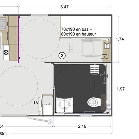 MOBILHOME 6 personas - 2 habitaciones confort PMR - 34m² - Francia