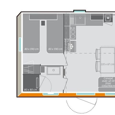 Mobilheim 5 Personen - Cottage Confort PLUS (Samstag/Samstag)