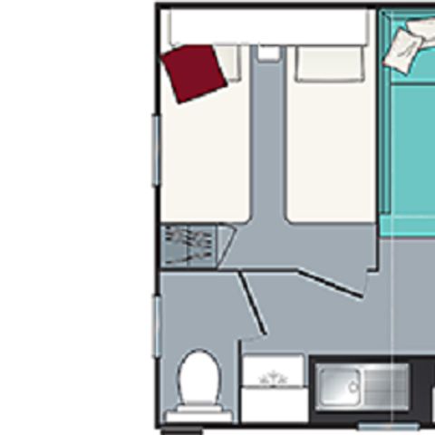 Mobilheim 5 Personen - Komfort 2 Zimmer (Sonntag/Sonntag)