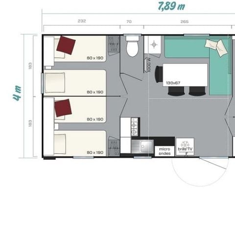 MOBILE HOME 7 people - Cottage comfort PLUS (Saturday/Saturday)