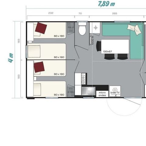 MOBILHOME 7 personas - Comfort Cottage PLUS (sábado/sábado)