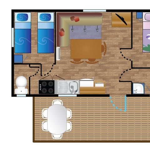 BUNGALOW 4 personnes - CONFORT PETIT DUC climatisé ❆