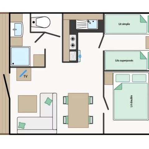 MOBILE HOME 5 people - Mobile-home FAUVETTE**** sleeps 5