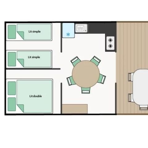 Tente en toile et en bois 4 personnes - Lodge - PINSON